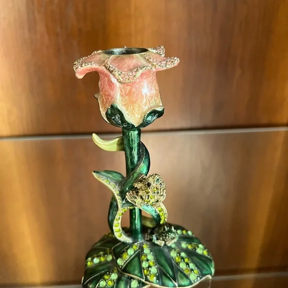 Amazing candle holder with stones and frogs - Picture 2 of 6